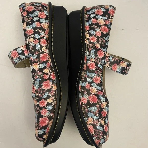 Alegria Leather Adjustable Slip-On Mary Janes Marcy Size - Picture 4 of 6